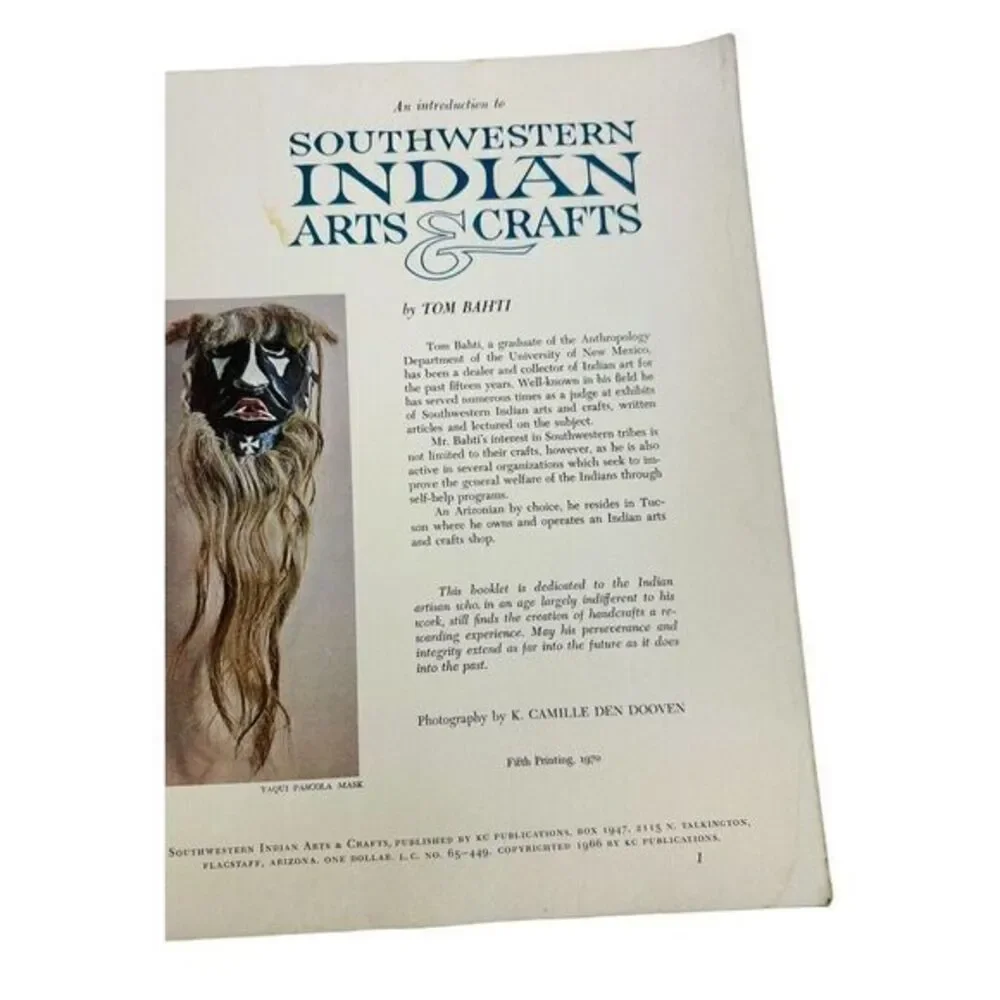 Southwestern‎ Indian Arts & Crafts by Tom Bahti Fifth Printing 1970 Paperback